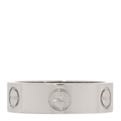 Cartier 18K White Gold 5.5mm LOVE Ring 53 6.5 3 of 5