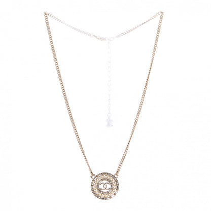 Chanel Pearl Baguette Crystal CC Medallion Necklace Gold 2 of 6