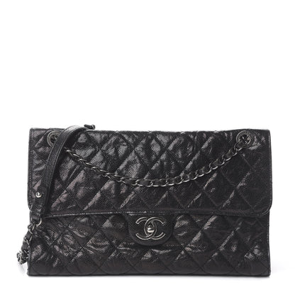 Chanel Crumpled Grained Calfskin Jumbo CC Crave Flap Black 1 of 9