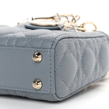 Christian Dior Lambskin Cannage Micro Lady Dior Cloud Blue 10 of 11