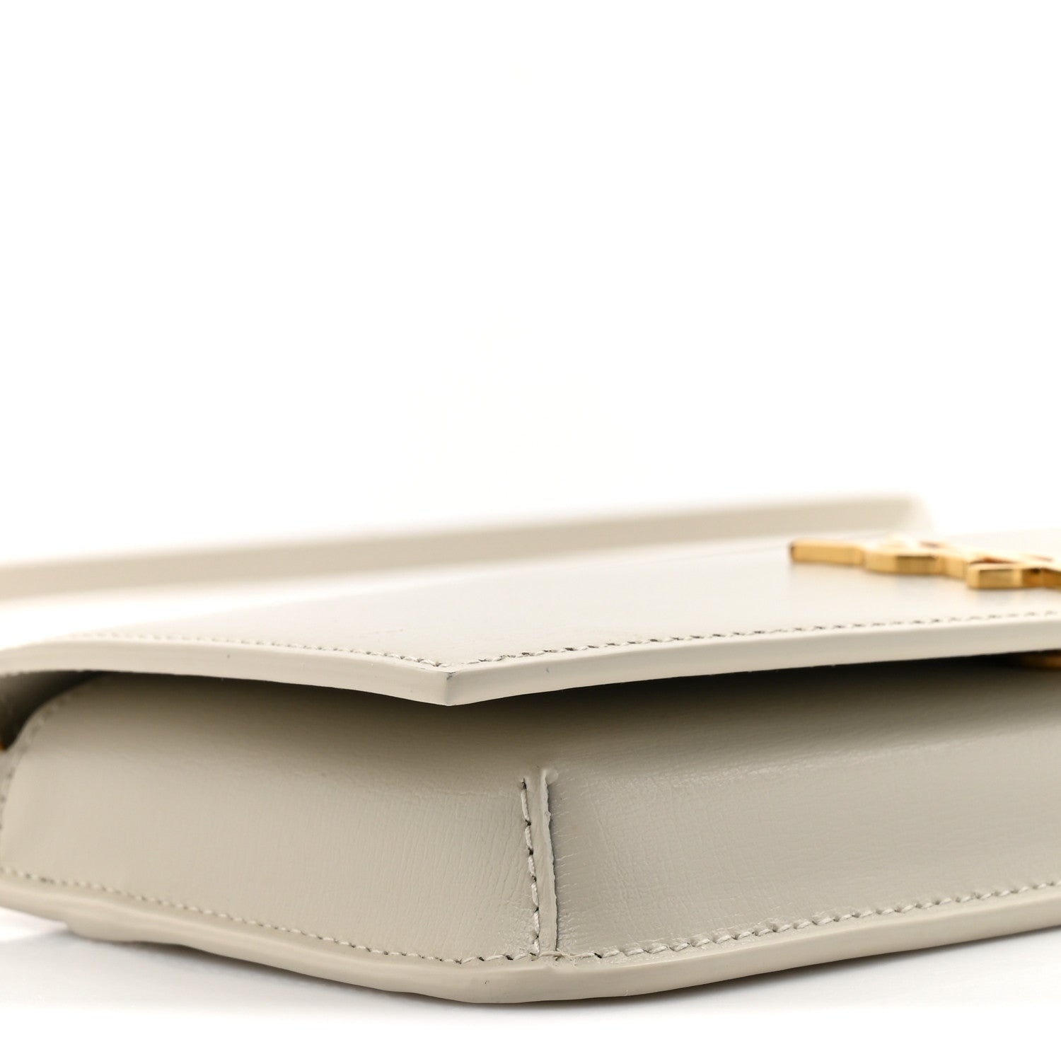 Saint Laurent Smooth Calfskin Monogram Phone Holder Crossbody Crema Soft 9 of 10