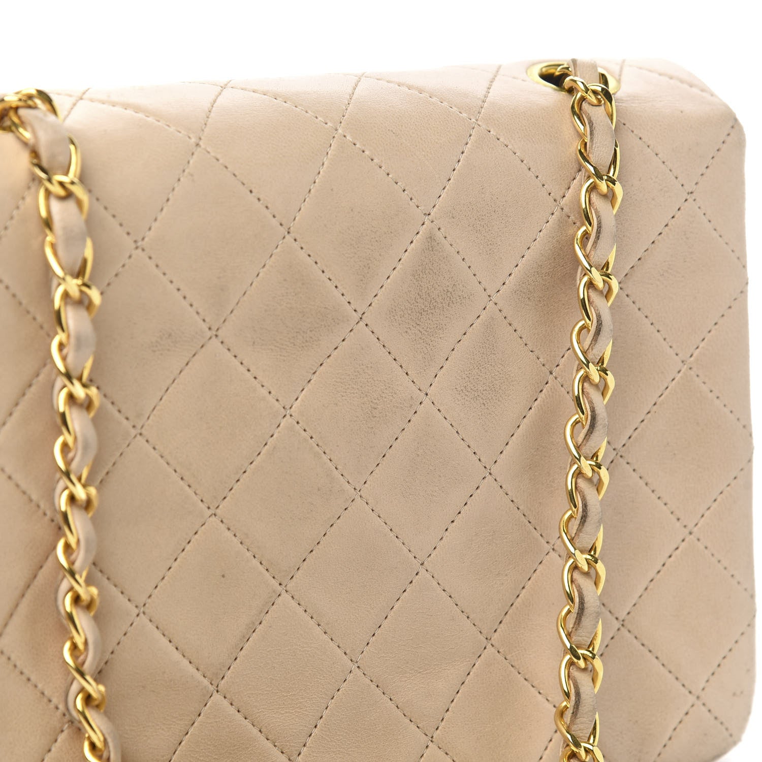 Chanel Lambskin Quilted Mini Square Flap Beige 11 of 12