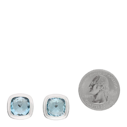 David Yurman Sterling Silver Blue Topaz 11mm Albion Earrings 2 of 4