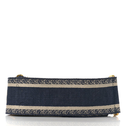 Christian Dior Canvas Embroidered Shoulder Strap Blue 2 of 5