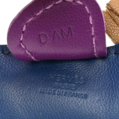 Hermes Milo Lambskin Grigri Rodeo Horse Bag Charm PM Bleu de Malte Kraft Violet 3 of 4