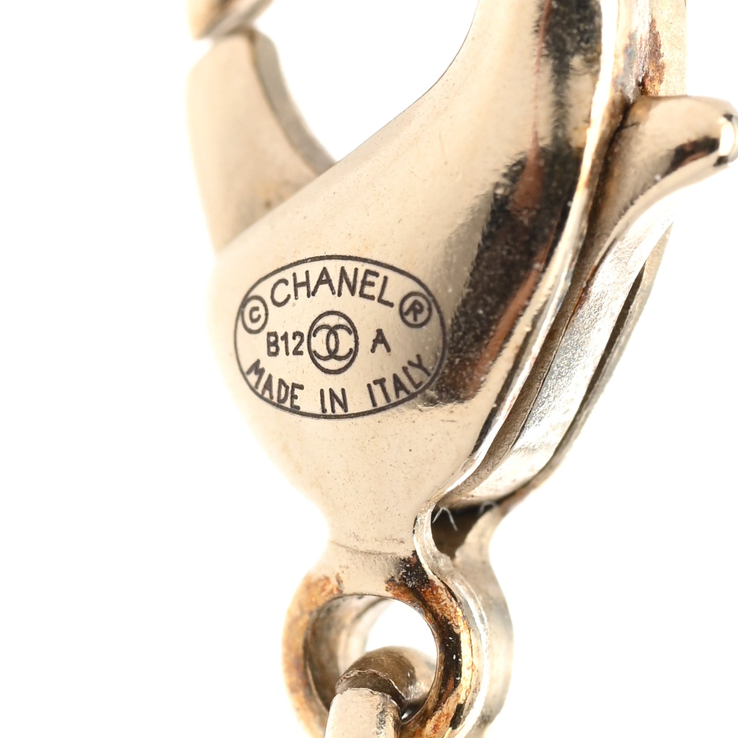 Enamel CC Pendant Necklace Gold Silver