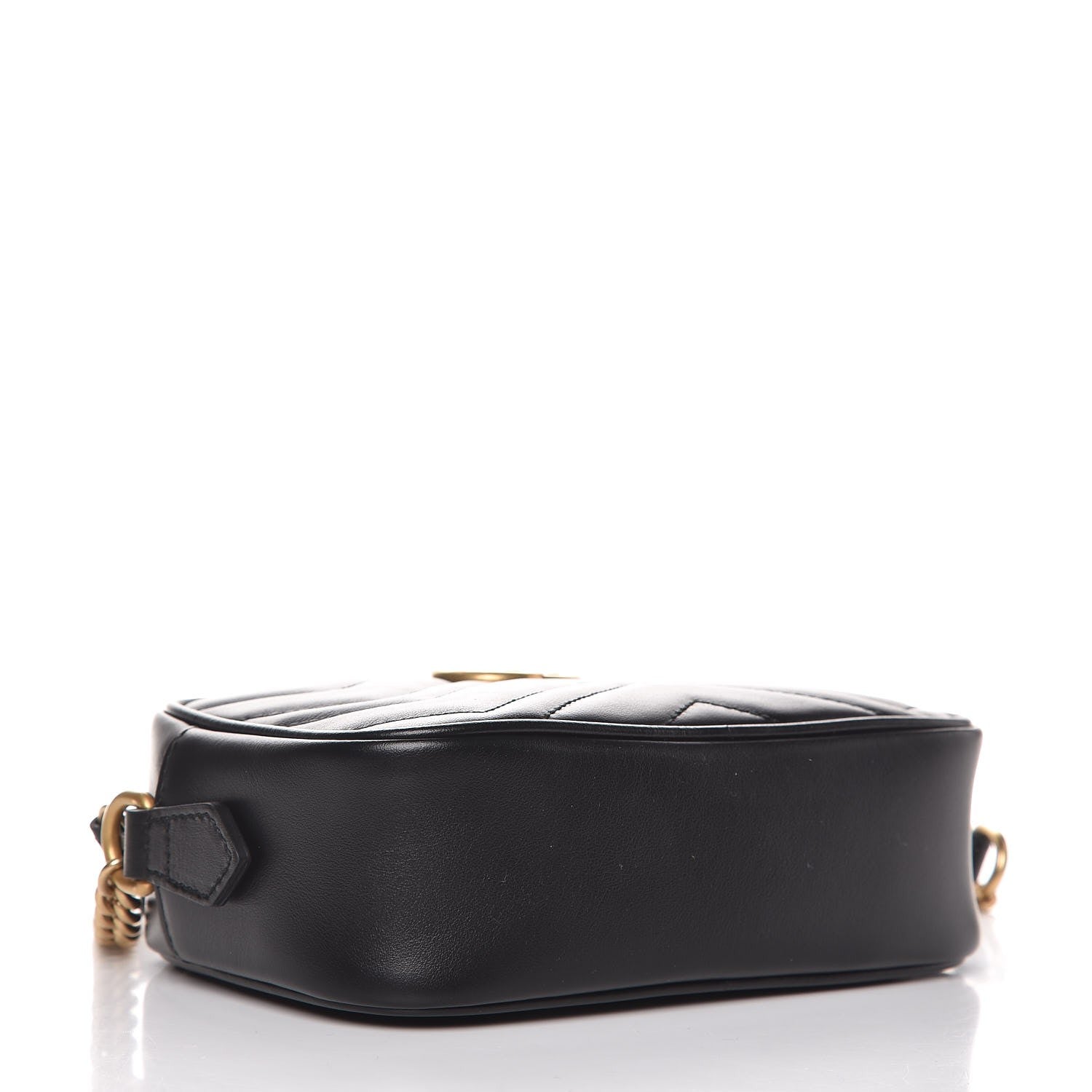 Gucci Calfskin Matelasse Mini GG Marmont Chain Shoulder Bag Black 4 of 7