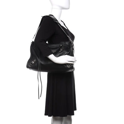 Balenciaga Chevre Silver Metallic Edge Hardware City Black 2 of 9