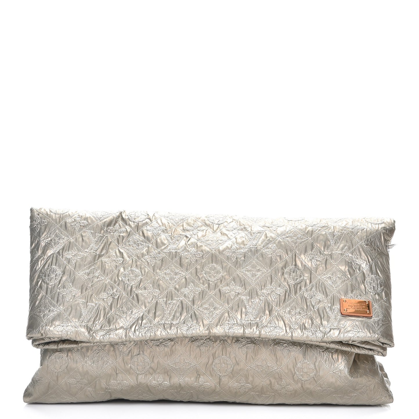Jacquard Quilted Monogram Limelight Clutch GM Perle