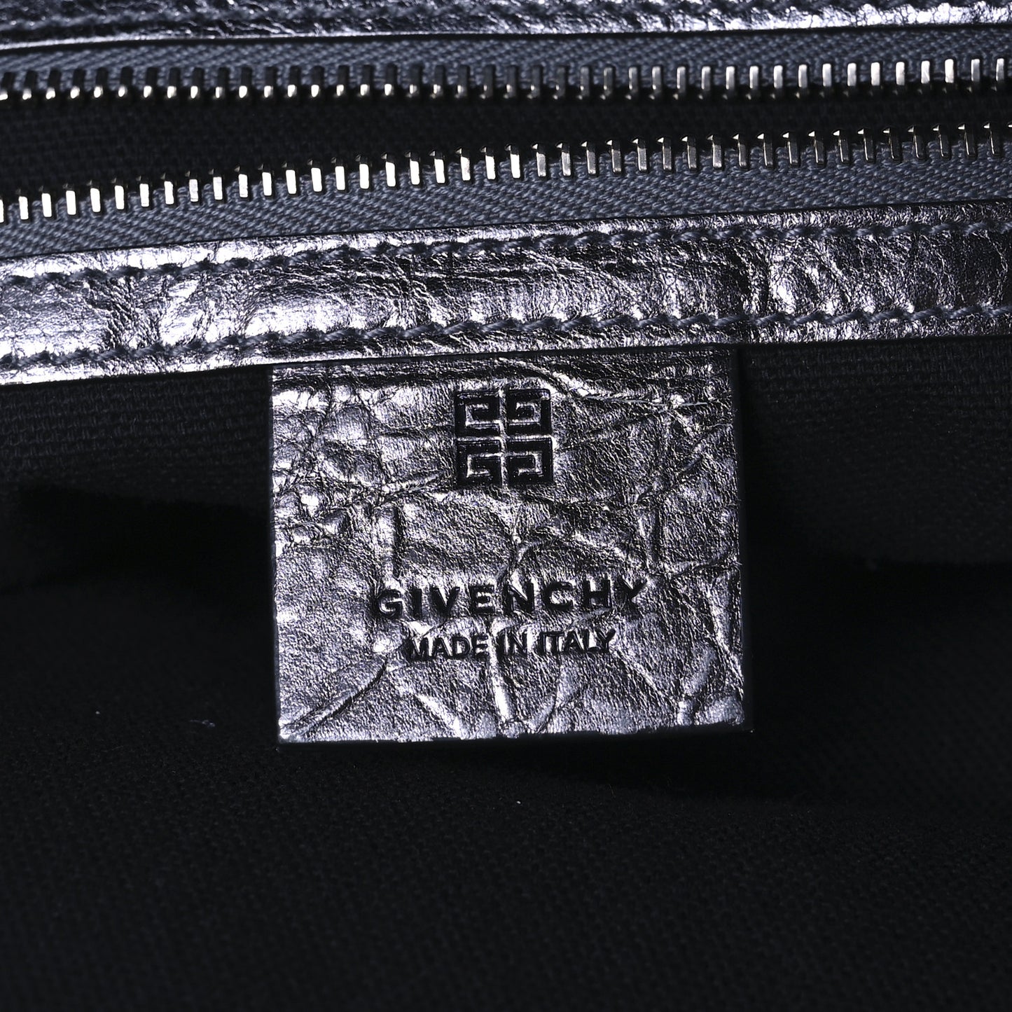 Metallic Calfskin Medium Voyou Bag Silver