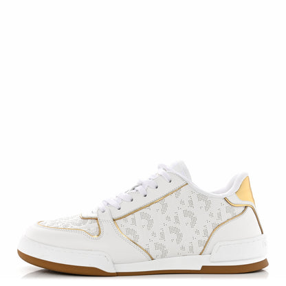 Christian Dior Calfskin Oblique Laser Perforated Dior One Low Sneakers 39.5 Off White Gold 1 of 9