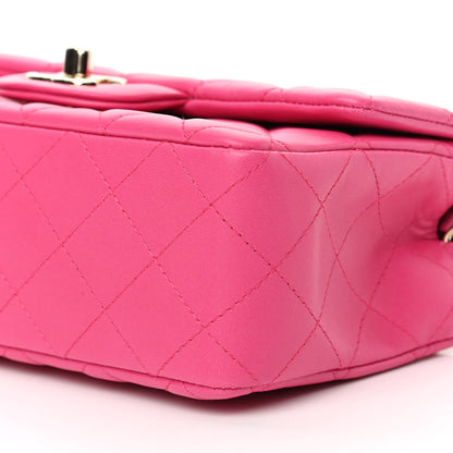 Chanel Lambskin Quilted Mini Rectangular Flap Fuchsia 17 of 20