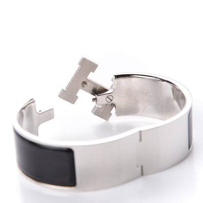 Hermes Enamel Wide Clic Clac H Bracelet PM Black 9 of 10