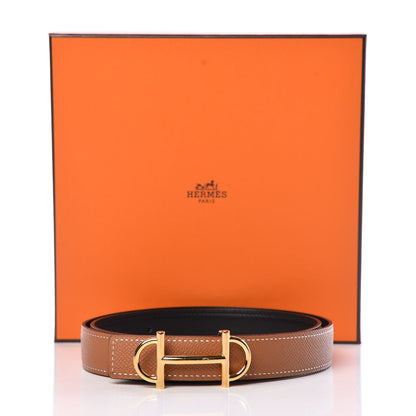 Hermes Swift Epsom 24mm Gamma Belt 80 Black Gold 7 of 7