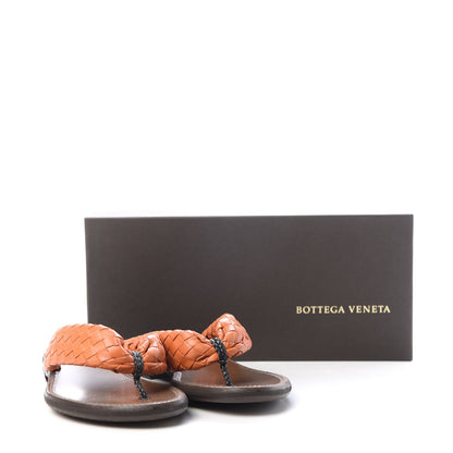 Bottega Veneta Nappa Intrecciato Thong Flat Sandals 37 Ebano Orange 10 of 10