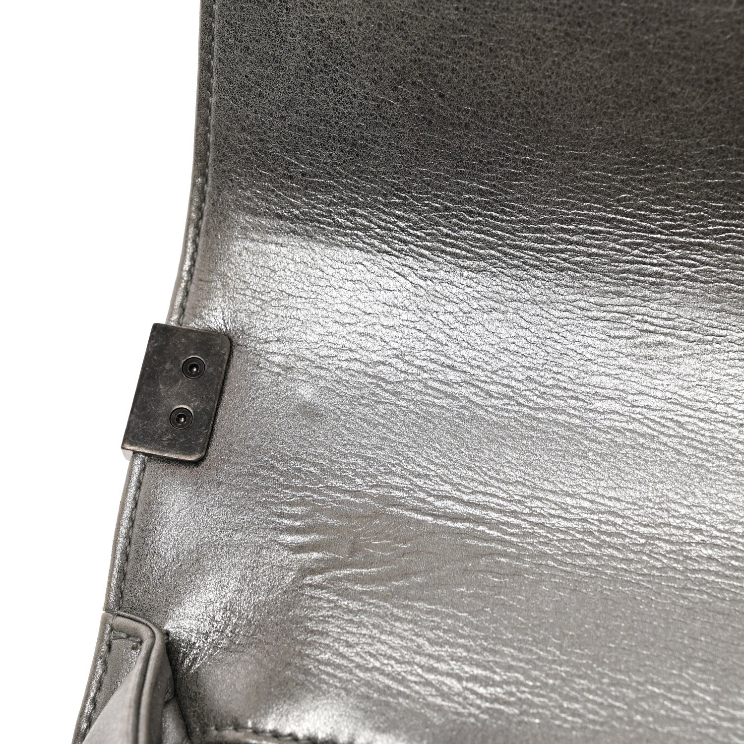 Chanel Metallic Calfskin Quilted Large Boy Flap Silver 9 of 12