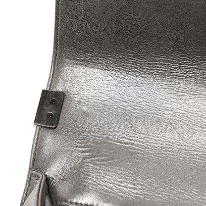 Chanel Metallic Calfskin Quilted Large Boy Flap Silver 9 of 12