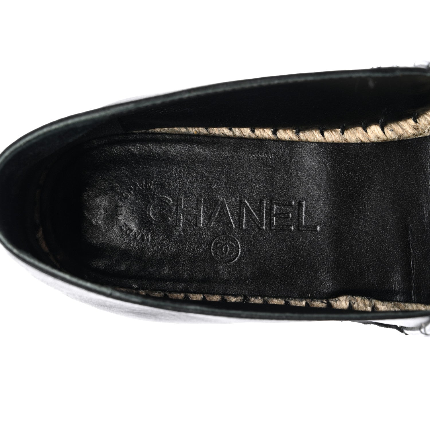 Chanel Lambskin Quilted CC Espadrilles 40 Black 8 of 10