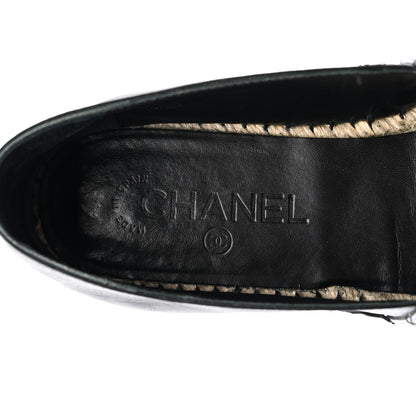 Chanel Lambskin Quilted CC Espadrilles 40 Black 8 of 10