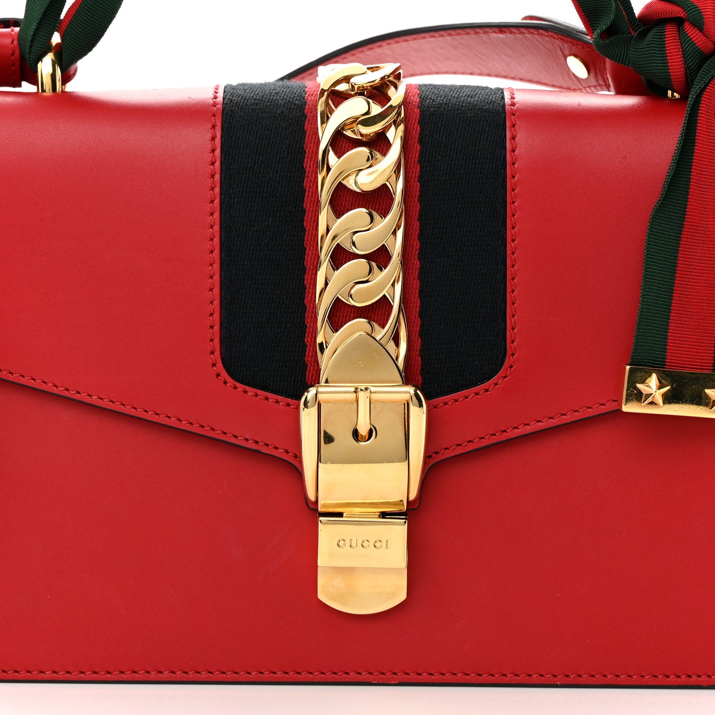 Calfskin Sylvie Top Handle Bag Hibiscus Red