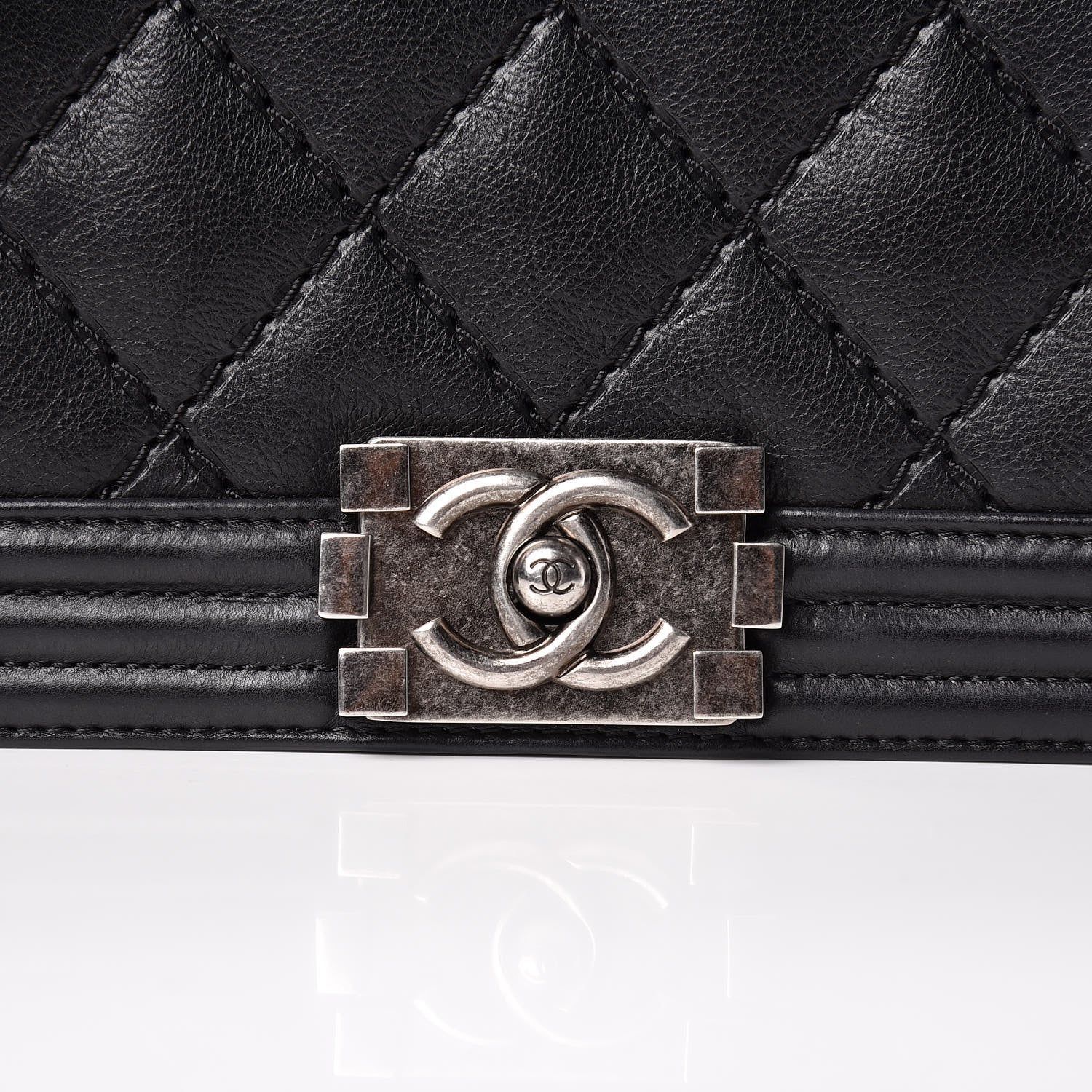 Chanel Calfskin Double Stitch Medium Boy Flap Black 11 of 13