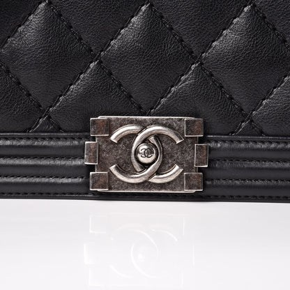 Chanel Calfskin Double Stitch Medium Boy Flap Black 11 of 13
