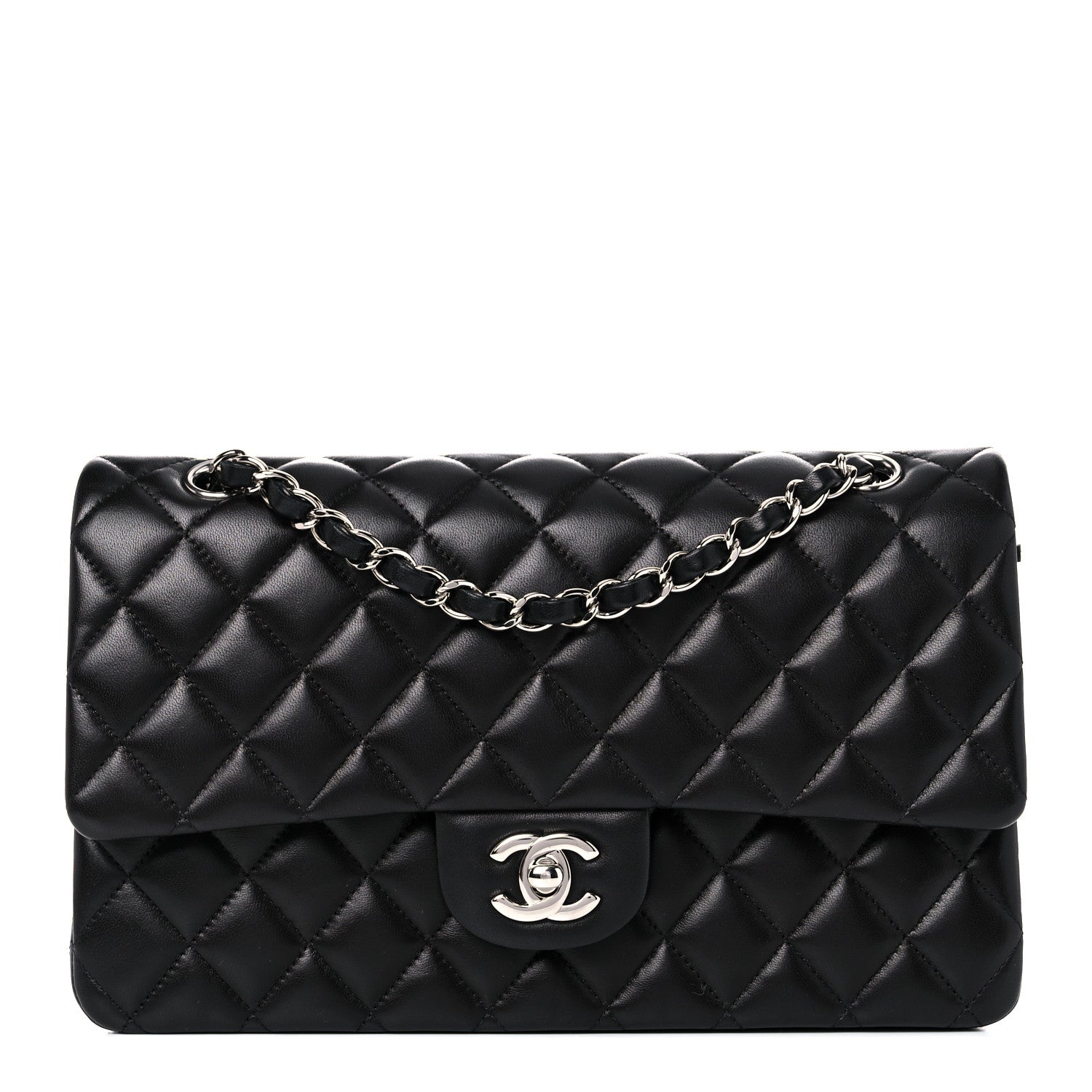 Chanel Lambskin Quilted Medium Double Flap Black 1 of 16