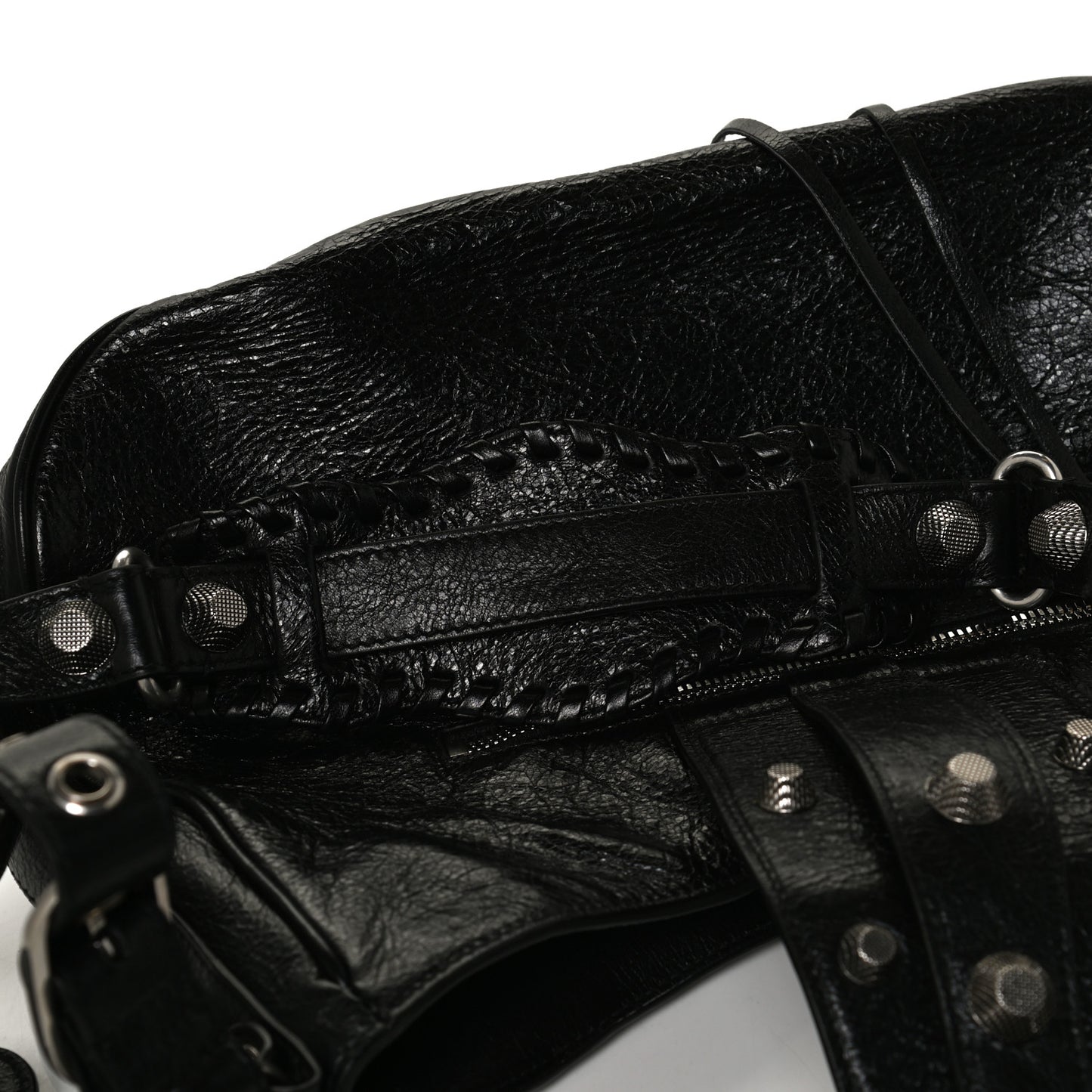 Agneau Arena Medium Le Cagole Shoulder Bag Black
