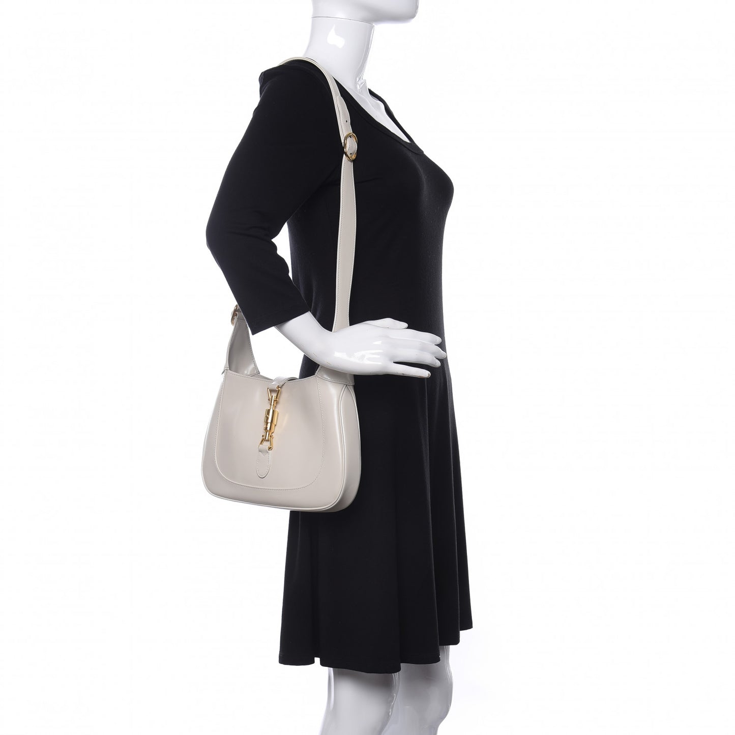 Boarded Dyana Lux Calfskin Small Jackie 1961 Hobo Mystic White