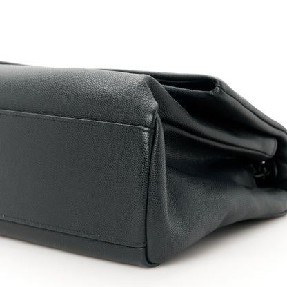 Saint Laurent Grain De Poudre Medium West Hollywood Monogram Fold-Over Black 10 of 11