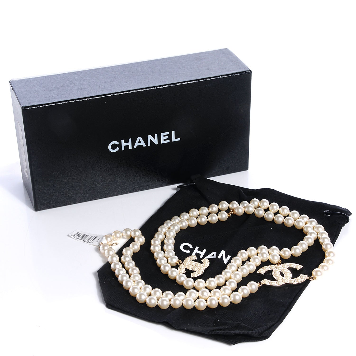 Chanel Pearl CC Necklace Belt Light Gold 6 of 6
