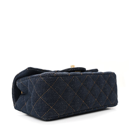 Chanel Denim Quilted Mini Rectangular Flap Dark Blue 4 of 11