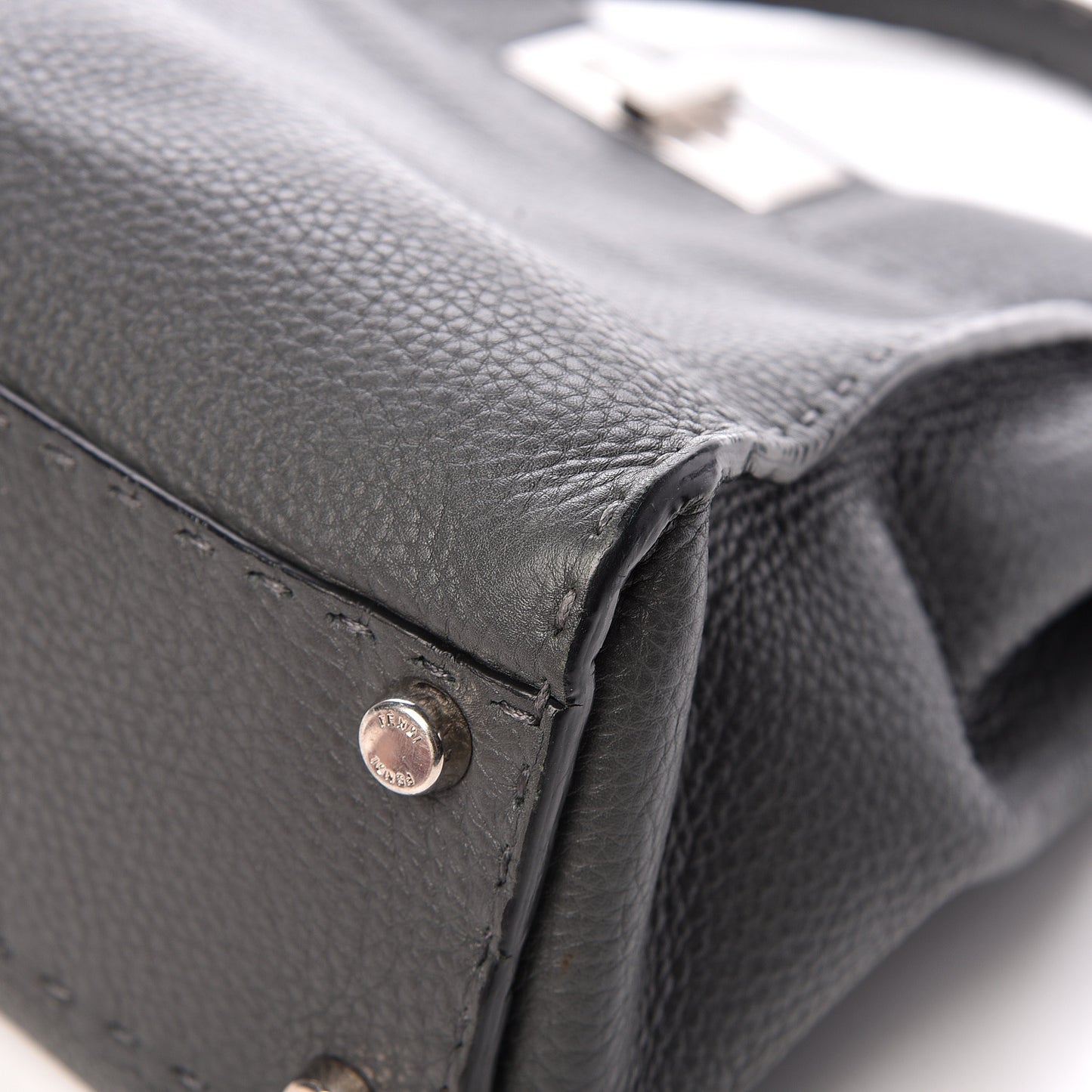 Cuoio Romano Selleria Bi-Color Medium Peekaboo Iconic Satchel Asfalto Latte
