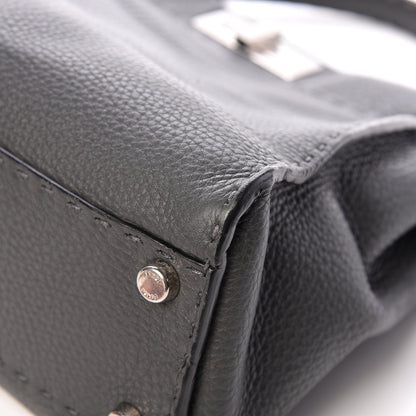Fendi Cuoio Romano Selleria Bi-Color Medium Peekaboo Iconic Satchel Asfalto Latte 10 of 16