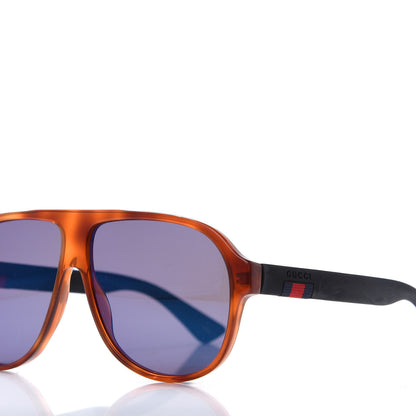 Gucci Acetate Aviator Sunglasses GG0009S Brown Blue 8 of 9