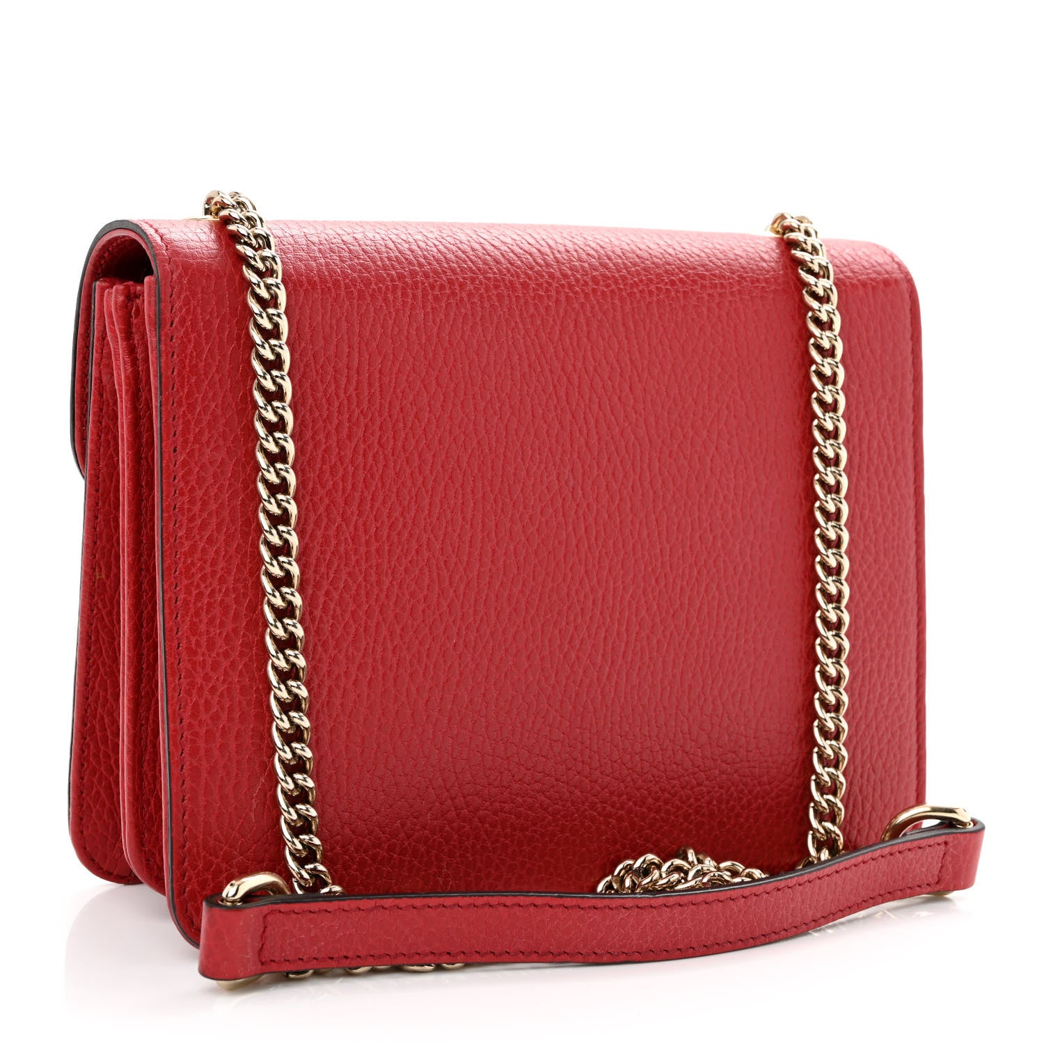 Gucci Dollar Calfskin Small Interlocking G Shoulder Bag Red 3 of 11