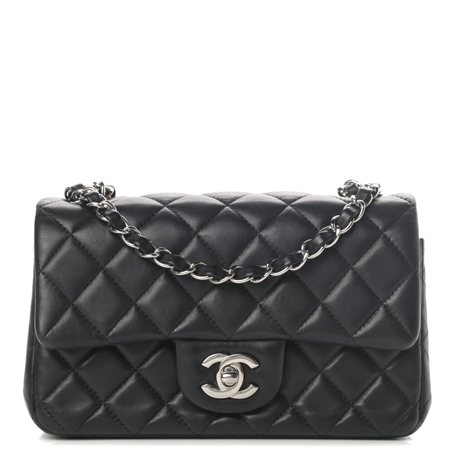 Chanel Lambskin Quilted Mini Rectangular Flap Black 1 of 11