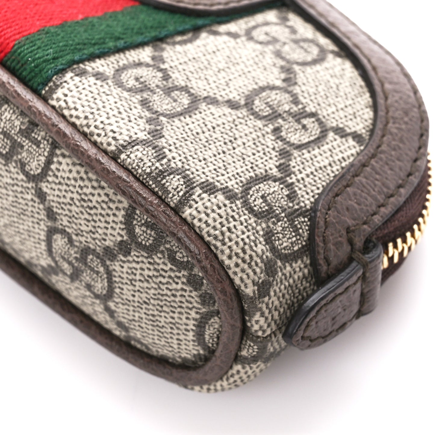 GG Supreme Monogram Web Ophidia Dome Key Pouch Beige New Acero