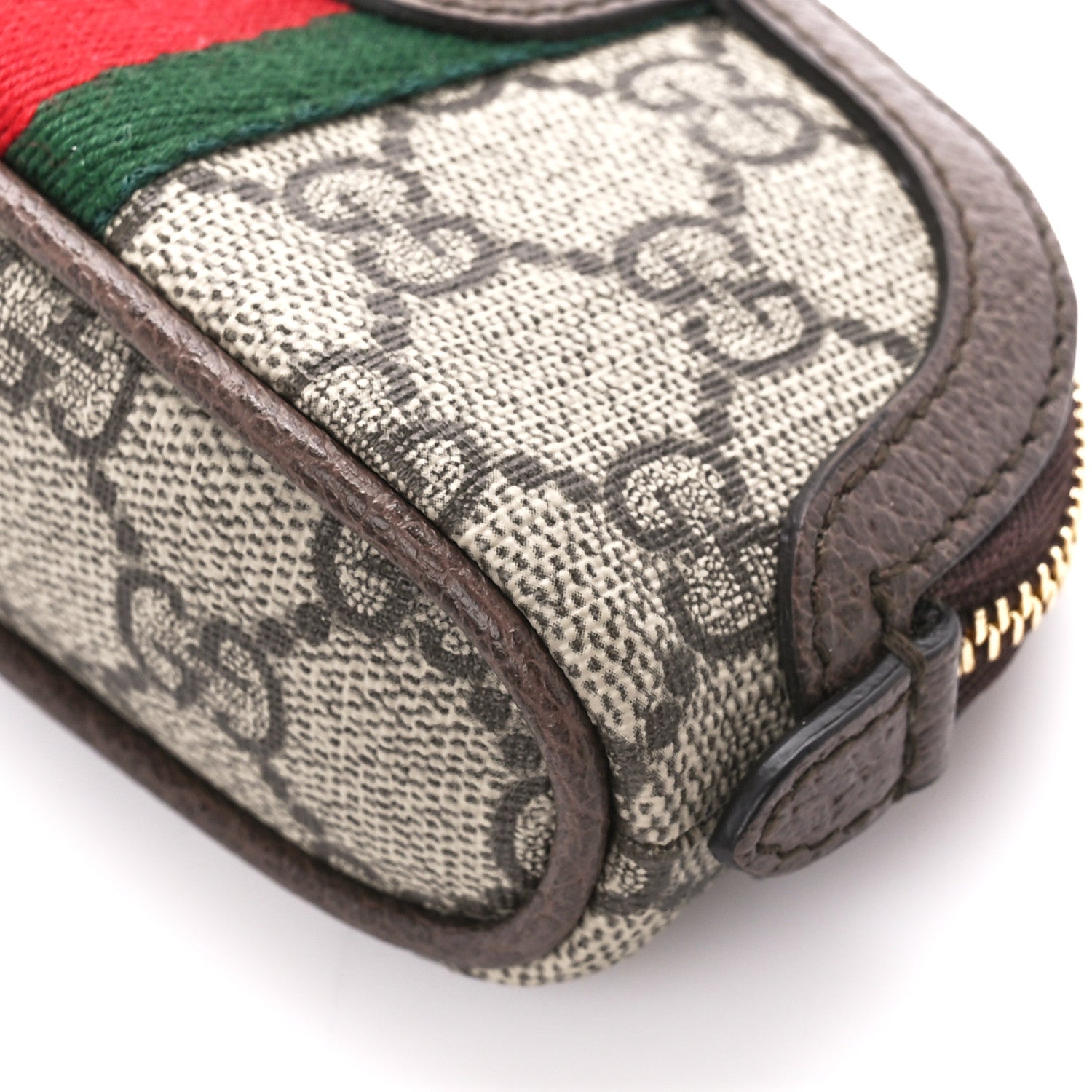 Gucci GG Supreme Monogram Web Ophidia Dome Key Pouch Beige New Acero 10 of 11