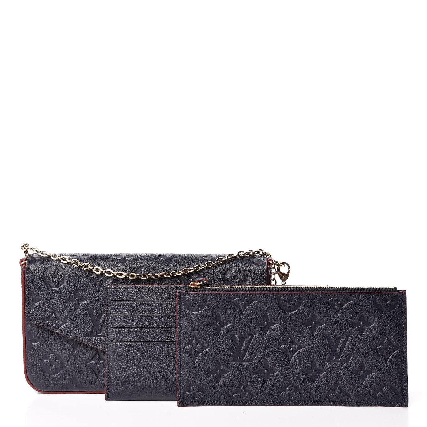 Empreinte Pochette Felicie Chain Wallet Marine Rouge