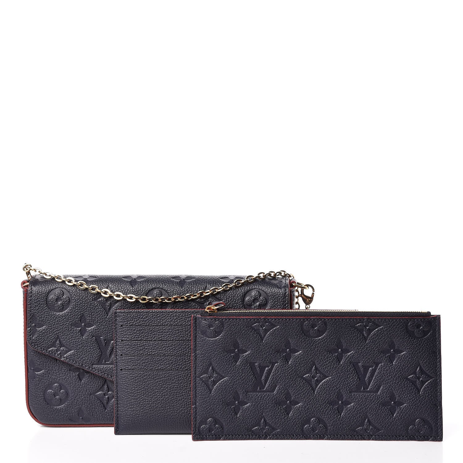 Louis Vuitton Empreinte Pochette Felicie Chain Wallet Marine Rouge 3 of 16