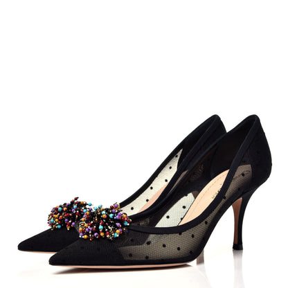Christian Dior Grosgrain Plumetis Dior Blossom Pump 39 Black 3 of 13