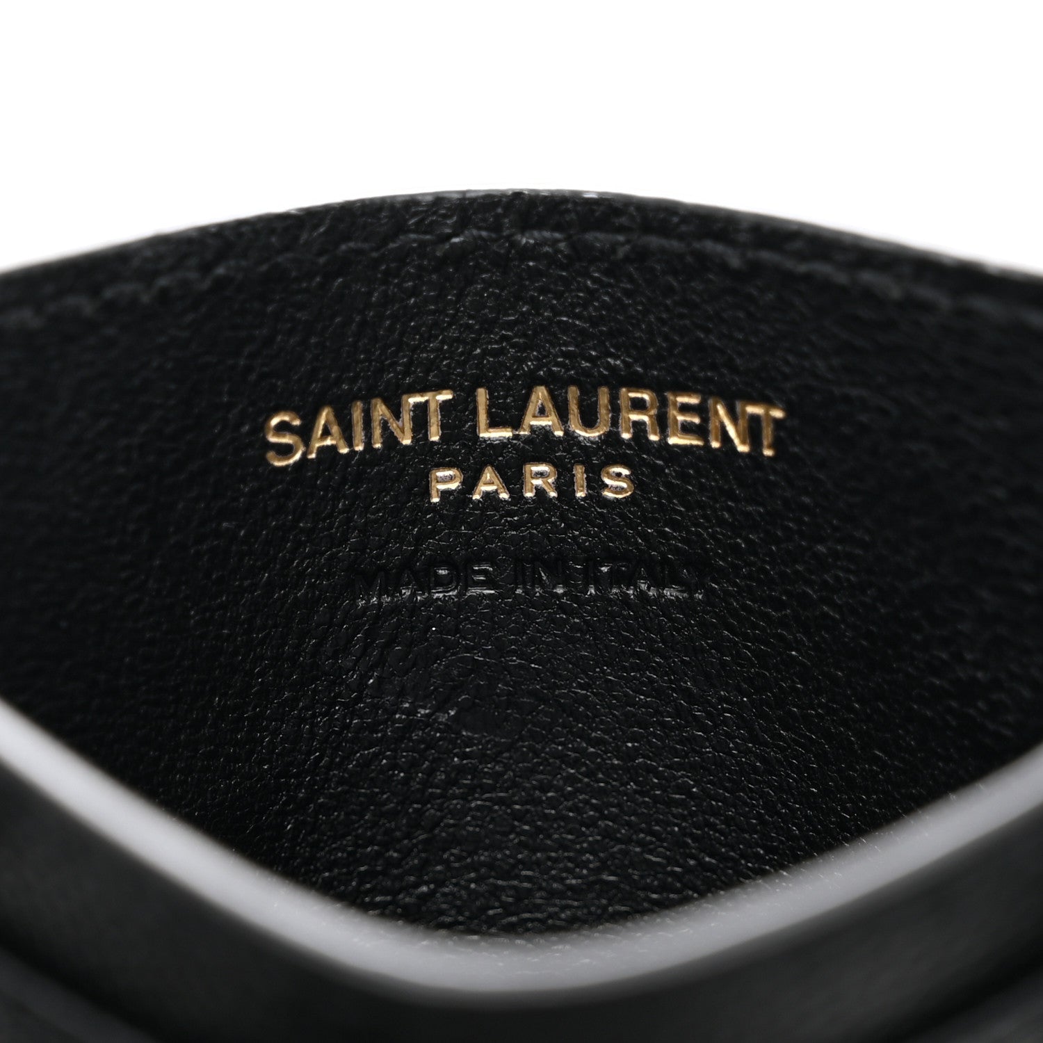 Saint Laurent Grain De Poudre Matelasse Chevron Monogram Credit Card Case Black 6 of 8