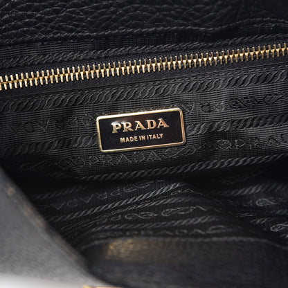 Prada Vitello Daino Pushlock Hobo Black 6 of 8