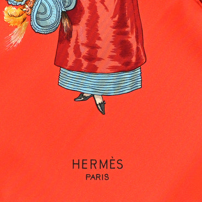 Hermes Silk Paris Modiste Scarf 90 Geranium Multicolor 2 of 5