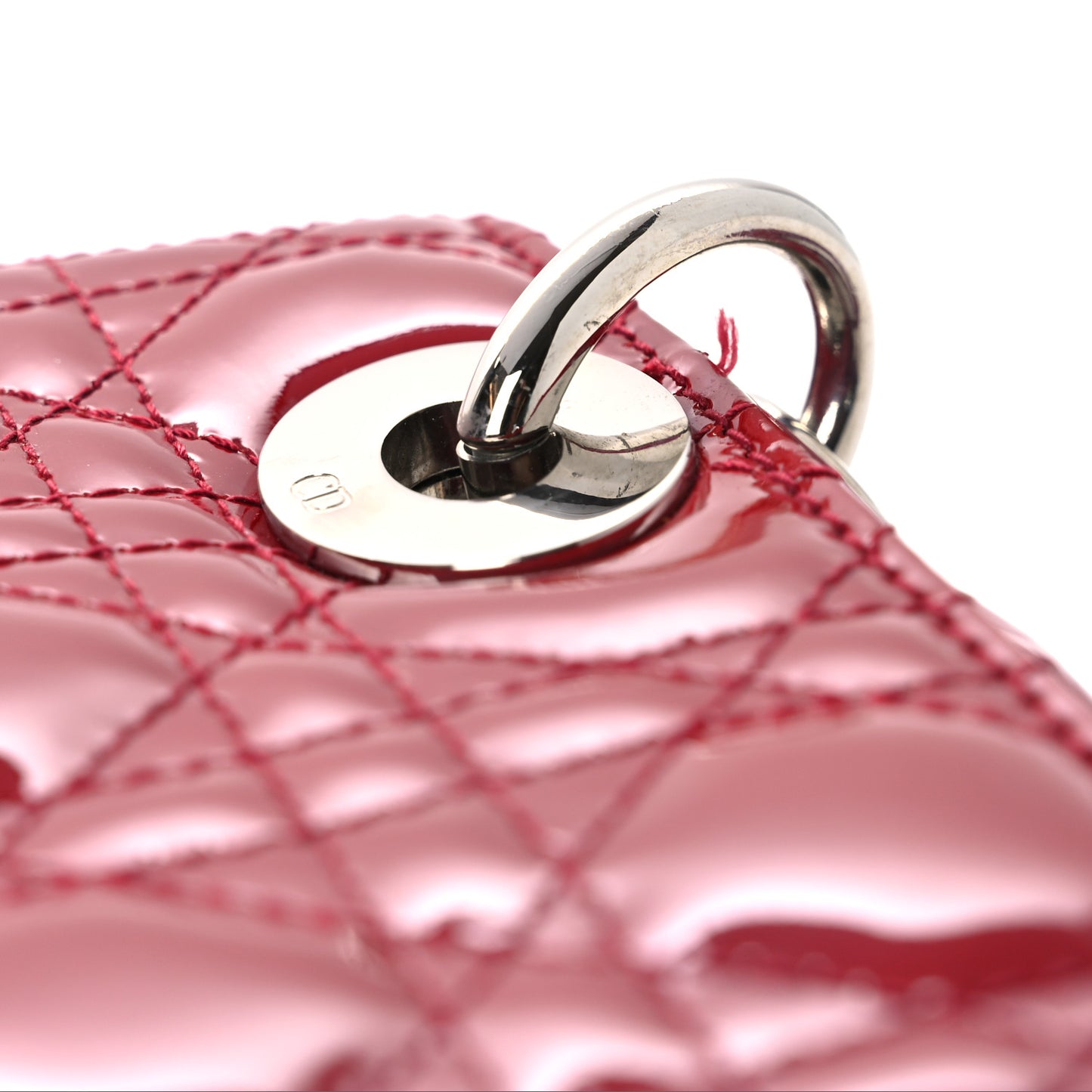 Patent Cannage Medium Lady Dior Red
