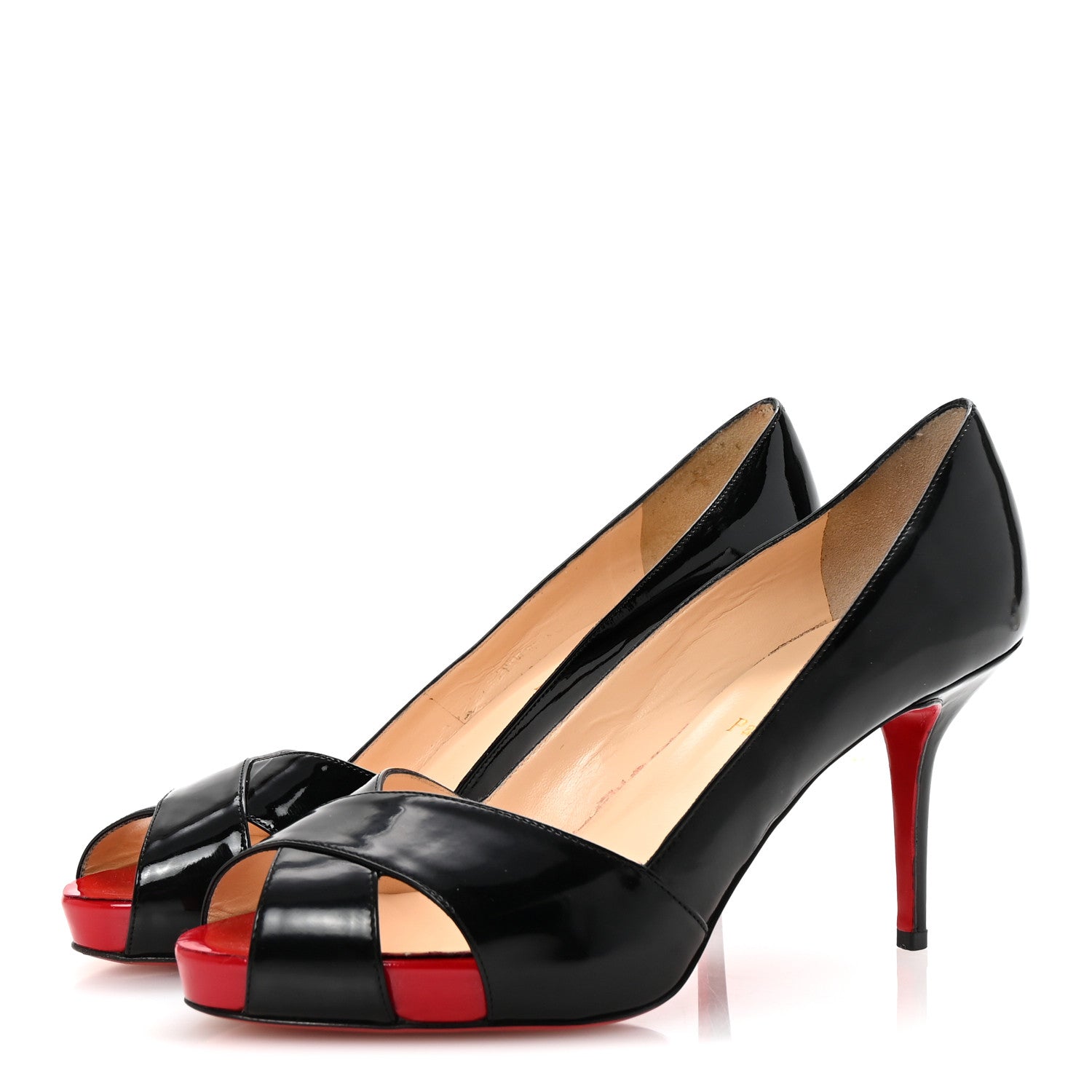 Christian Louboutin Patent Shelley 90 Pumps 40 Black Red 4 of 8