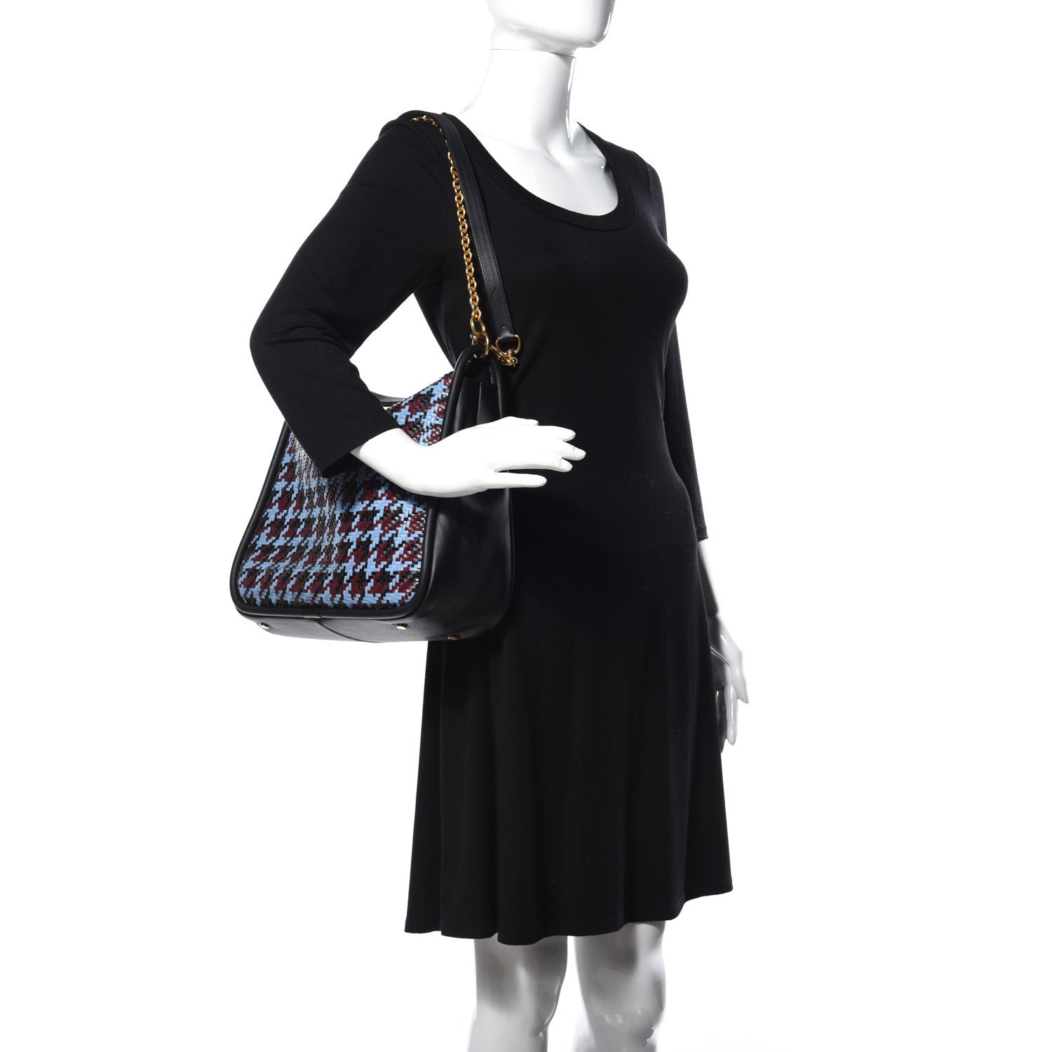Mulberry Nappa Woven Houndstooth Leighton Pale Slate 2 of 13