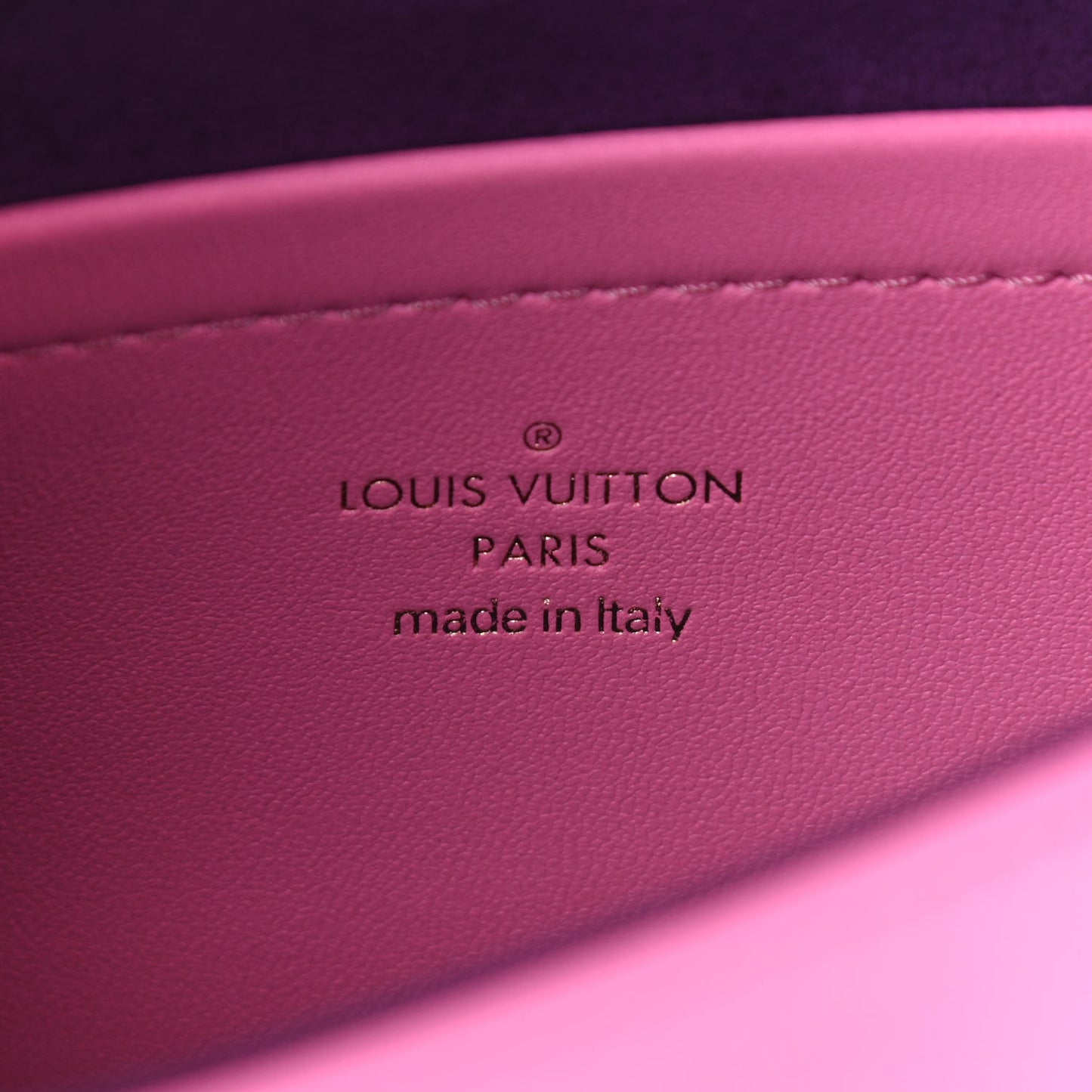 Lambskin Embossed Monogram Vuittamins Pochette Coussin Rose Violet