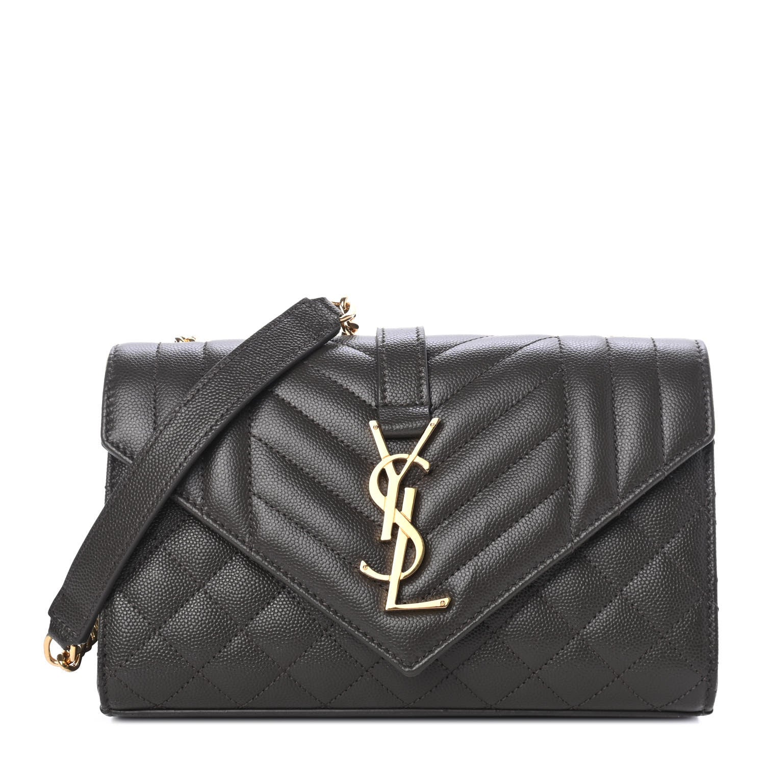 Saint Laurent Grain De Poudre Textured Mixed Matelasse Small Triquilt Monogram Satchel Pebble 1 of 4